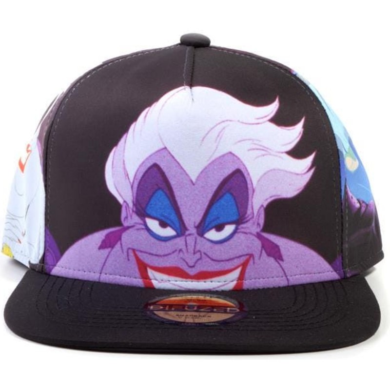 Casquette Plate Noire Snapback Ursula La Petite Sir Ne Disney Difuzed