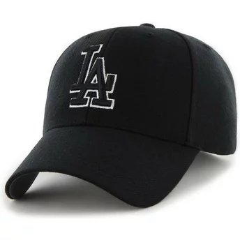 Casquette courbée noire avec logo noir et blanc snapback avec logo noire Los Angeles Dodgers MLB MVP 47 Brand