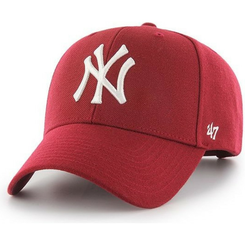 casquette-courbee-rouge-fonce-snapback-new-york-yankees-mlb-mvp-47-brand