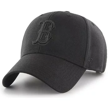 Casquette courbée noire snapback avec logo noir Boston Red Sox MLB MVP 47 Brand