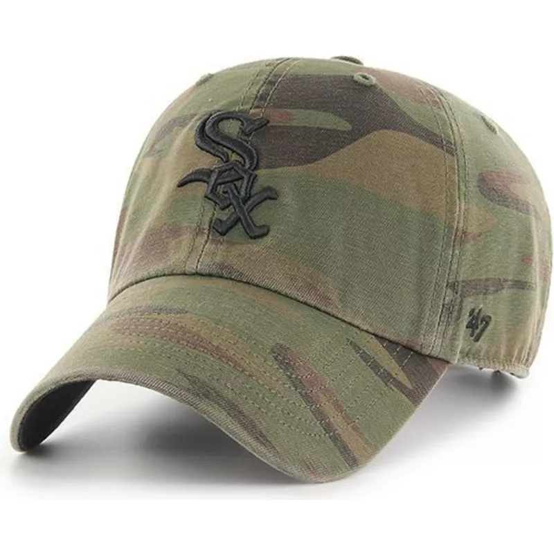 casquette-courbee-camouflage-avec-logo-noir-chicago-white-sox-mlb-clean-up-regiment-47-brand