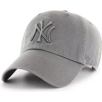 Casquette courbée grise avec logo grise New York Yankees MLB Clean Up 47 Brand