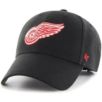 Casquette courbée noire avec logo rouge Detroit Red Wings NHL MVP 47 Brand