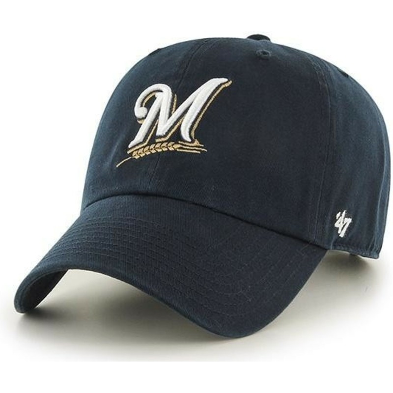 casquette-courbee-bleue-marine-milwaukee-brewers-mlb-clean-up-47-brand