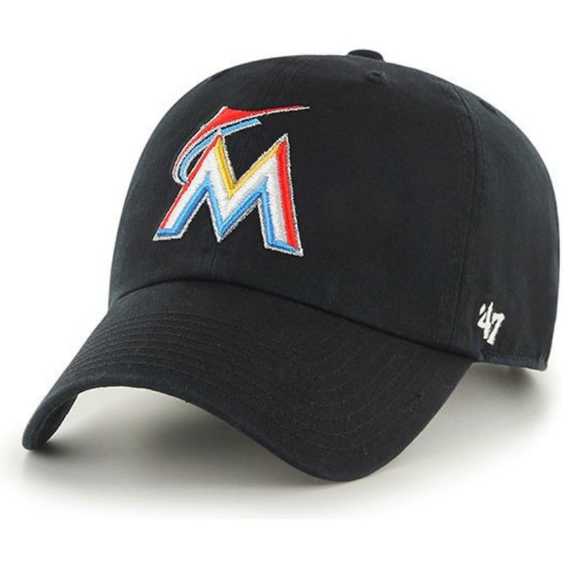 casquette-courbee-noire-miami-marlins-mlb-clean-up-47-brand