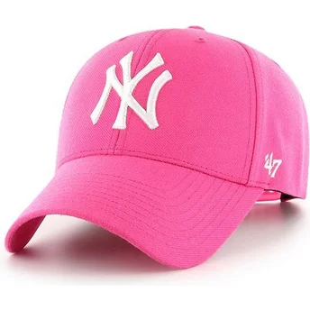 Casquette courbée rose magenta snapback New York Yankees MLB MVP 47 Brand