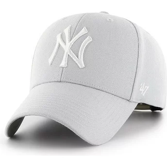 Casquette courbée grise argent snapback New York Yankees MLB MVP 47 Brand