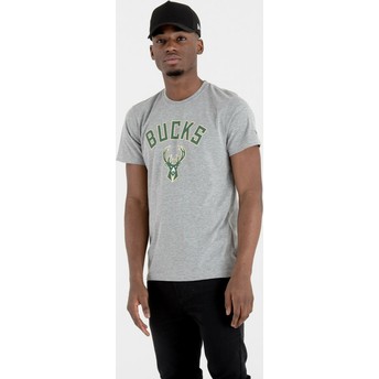 T-shirt à manche courte gris Milwaukee Bucks NBA New Era