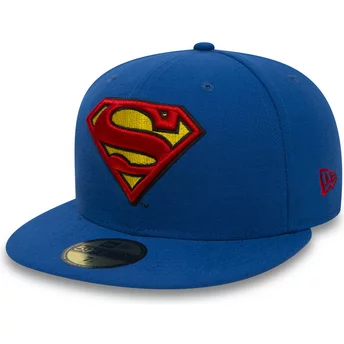 Casquette plate bleue ajustée 59FIFTY Superman Character Essential Warner Bros. New Era