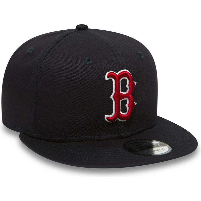 casquette-plate-bleue-marine-snapback-9fifty-essential-boston-red-sox-mlb-new-era