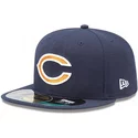 casquette-plate-bleue-marine-ajustee-59fifty-on-field-chicago-bears-nfl-new-era