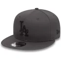 casquette-plate-pierre-snapback-avec-logo-noir-9fifty-league-essential-los-angeles-dodgers-mlb-new-era