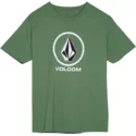 t-shirt-a-manche-courte-vert-pour-enfant-crisp-stone-dark-kelly-volcom