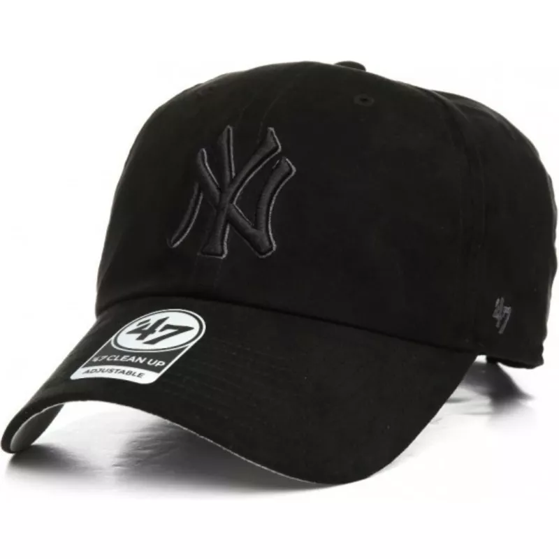 casquette-courbee-noire-avec-logo-noir-new-york-yankees-mlb-clean-up-ultra-basic-47-brand
