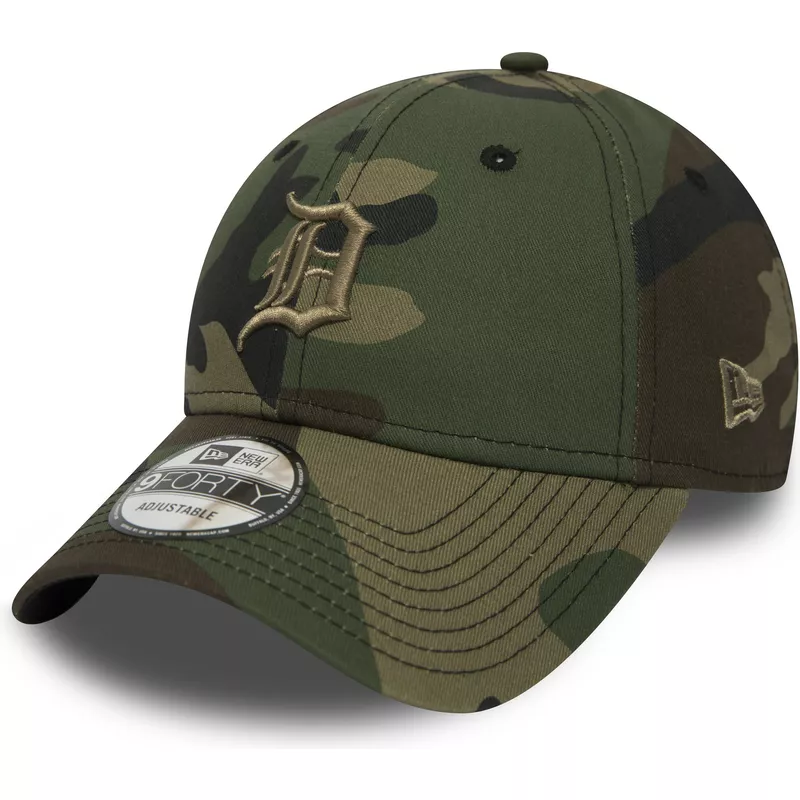 casquette-courbee-camouflage-ajustable-avec-logo-marron-9forty-essential-detroit-tigers-mlb-new-era