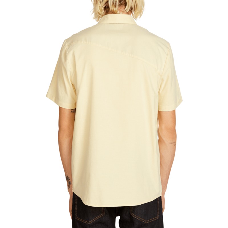 chemise-a-manche-courte-jaune-everett-oxford-lime-volcom
