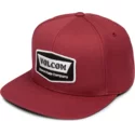 casquette-plate-rouge-snapback-cresticle-burgundy-volcom