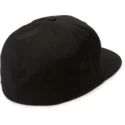 casquette-plate-noire-ajustee-stone-stack-jfit-spark-red-volcom