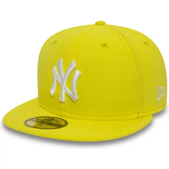 casquette-plate-jaune-ajustee-59fifty-essential-new-york-yankees-mlb-new-era