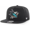 casquette-plate-noire-snapback-captain-no-shot-san-jose-sharks-nhl-47-brand