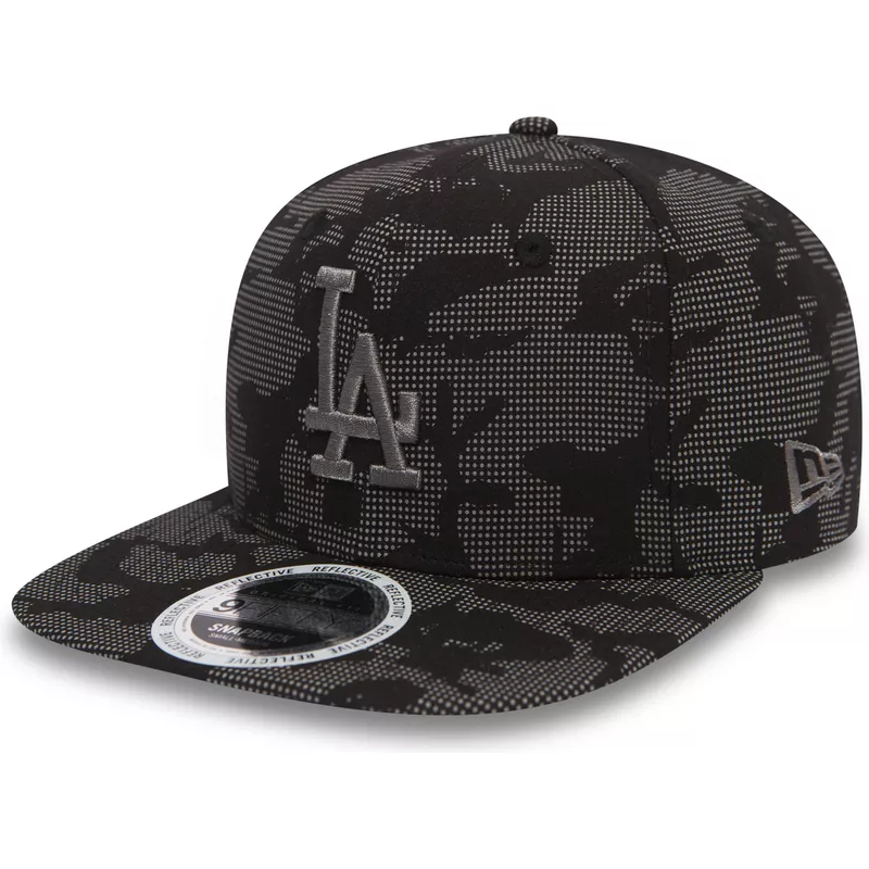 casquette-plate-noire-snapback-avec-logo-grise-9fifty-night-time-reflective-los-angeles-dodgers-mlb-new-era