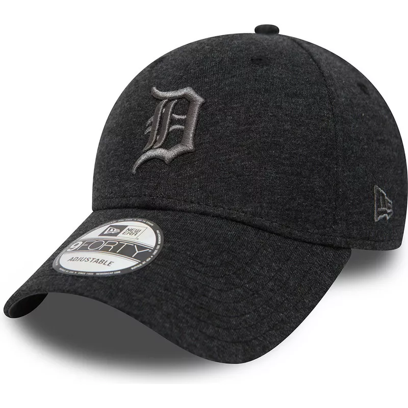 casquette-courbee-noire-ajustable-avec-logo-grise-9forty-essential-pull-detroit-tigers-mlb-new-era