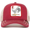 casquette-trucker-rouge-coq-rooster-goorin-bros