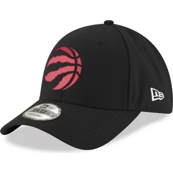 Casquette courbée noire ajustable avec logo rouge 9FORTY The League Toronto Raptors NBA New Era