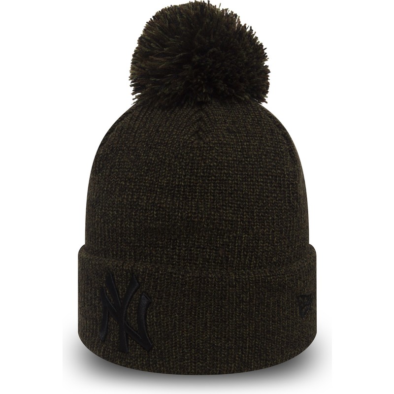 bonnet-noir-avec-pompom-cuff-knit-marl-bobble-new-york-yankees-mlb-new-era