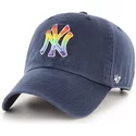 casquette-courbee-bleue-marine-ajustable-new-york-yankees-mlb-clean-up-pride-47-brand