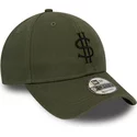 casquette-courbee-verte-ajustable-9forty-dollar-pack-new-era