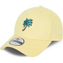 casquette-courbee-jaune-ajustable-9forty-sports-palm-tree-new-era