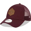 casquette-trucker-grenat-a-frame-9forty-heritage-patch-new-era