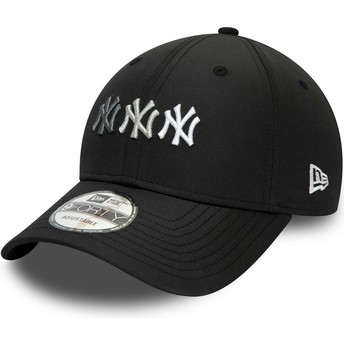 Casquette courbée noire ajustable 9FORTY Stack Logo New York Yankees MLB New Era