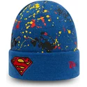 bonnet-bleu-pour-enfant-cuff-knit-paint-splat-superman-dc-comics-new-era
