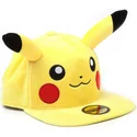 casquette-plate-jaune-snapback-pikachu-plush-pokemon-difuzed