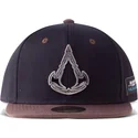 casquette-plate-noire-et-marron-snapback-valhalla-metal-badge-assassins-creed-difuzed