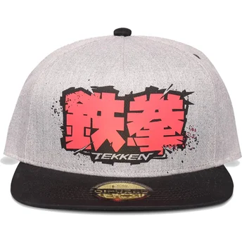 Casquette plate grise et noire snapback Tekken Difuzed