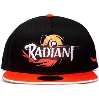 Casquette plate noire et orange snapback Logo Radiant Difuzed