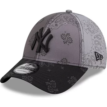 Casquette courbée grise ajustable 9FORTY Paisley Print New York Yankees MLB New Era