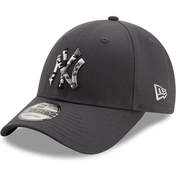 Casquette courbée grise ajustable 9FORTY Camo Infill New York Yankees MLB New Era
