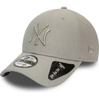 Casquette courbée grise ajustable avec logo grise 9FORTY Diamond Era New York Yankees MLB New Era