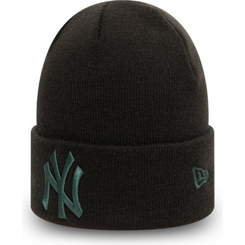 Bonnet noir avec logo bleu Knit Cuff League Essential New York Yankees MLB New Era