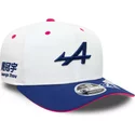 casquette-courbee-blanche-bleue-et-rose-snapback-9fifty-stretch-snap-guanyu-zhou-alpine-formula-1-renault-new-era