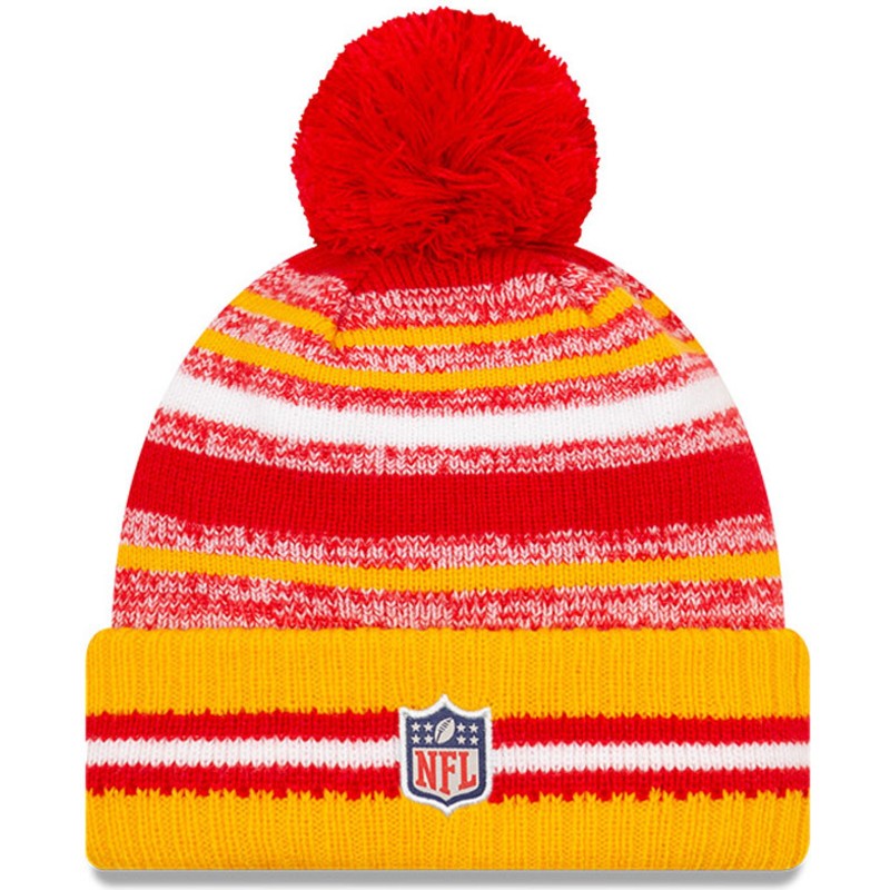 bonnet-jaune-et-rouge-avec-pompom-sport-sideline-kansas-city-chiefs-nfl-new-era