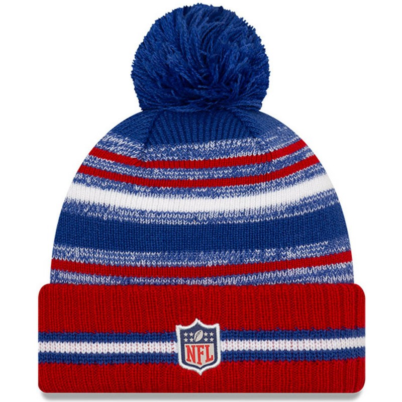 bonnet-rouge-et-bleu-avec-pompom-sport-sideline-new-york-giants-nfl-new-era