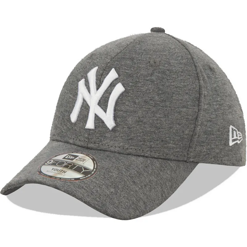 casquette-courbee-grise-ajustable-pour-enfant-9forty-pull-essential-new-york-yankees-mlb-new-era