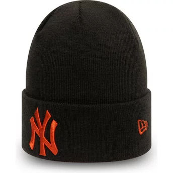 Bonnet noir avec logo marron League Essential Cuff New York Yankees MLB New Era