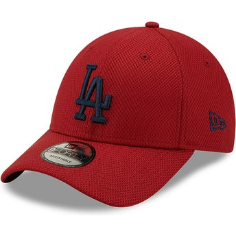 Casquette courbée rouge ajustable avec logo bleu 9FORTY Diamond Era Los Angeles Dodgers MLB New Era
