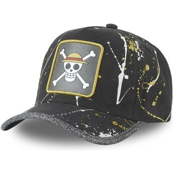 Casquette courbée noire ajustable Straw Hat Pirates TAG LOG1 One Piece Capslab